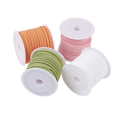 (52) Непрозрачная лаванда 3 шнур из искусственной замши мм, искусственная замшевая кружева, разноцветные, 3x1.5 мм, около 5.46 ярдов (5 м) / рулон, 4 рулонов / набор