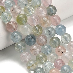 Морганит Природные морганит нитей бисера, круглые, класс АА, 8~8.5 мм, отверстие : 0.6~0.7 мм, около 48~50 шт / нитка, 15.55~15.75'' (39.5~40 см)
