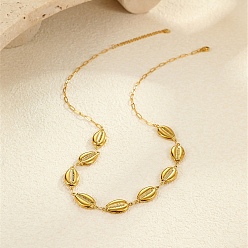 Shell Shape Океан 304 ожерелья из нержавеющей стали для женщин, ионное покрытие (ip), без кадмия, без никеля и без свинца, реальный 18 k позолоченный, формы раковины, 18.39 дюйм (46.7 см)