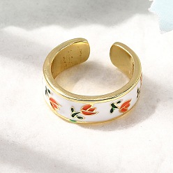 Оранжевый Манжеты с латунной эмалью, цветок, стойки покрытие, долговечный, без кадмия и без свинца, реальный 18 k позолоченный, оранжевые, 6.5 мм