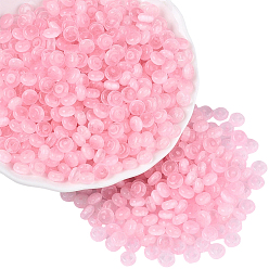 Pink 600 шт. Стеклянные бусины, имитация шарики глаза кота, рондель, розовые, 6x3 мм, отверстие : 1 мм