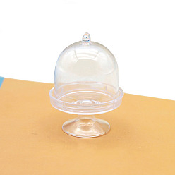 Прозрачный Пластиковый пылезащитный кожух мини-модель, аксессуары для кукольного домика с микро-ландшафтом, притворяясь опорными украшениями, прозрачные, 57x76 мм