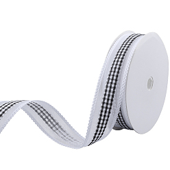 Черный 1 рулонные полиэфирные ленты, шотландка шаблон, для изготовления банта, чёрные, 1 дюйм (25 мм), около 20.00 ярдов (18.29 м) / комплект