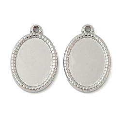 Нержавеющая Сталь Цвет 304 Настройки кабошон из нержавеющей стали кулон, овальные, цвет нержавеющей стали, лоток : 10.5x14 мм, 20x13x2 мм, отверстие : 1.6 мм