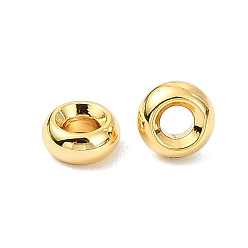 Real 18K Gold Plated SHEGRACE Brass Beads, Rondelle, Cadmium Free & Nickel Free & Lead Free, Real 18K Gold Plated, 5x2.5mm, Hole: 2mm
