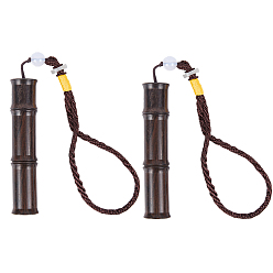 Кокосово-Коричневый 2 шт. деревянные держатели для зубочисток в китайском стиле, с полиэстеровым тросиком и смоляными бусинами, колонка, кокосового коричневый, 250~265 мм