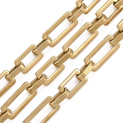 Настоящее золото 18K 201 Цепи из нержавеющей стали с прямоугольными звеньями, ионное покрытие (ip), несварные, с катушкой, реальный 18 k позолоченный, ссылка: 14x6x1.5мм и 8x5x2мм