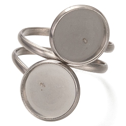 Нержавеющая Сталь Цвет Не тускнеет 304 настройки колец из нержавеющей стали, плоско-круглые, цвет нержавеющей стали, лоток : 12 мм, внутренний диаметр: 18~20 мм