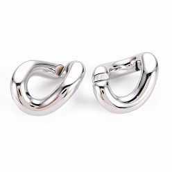 Платина Уф покрытие АБС-пластик соединительные кольца, разъемы для быстрой связи, для изготовления бордюрных цепей, несварные, твист, платина, 32.5x25x12 мм, внутренний диаметр: 19x11.5 мм