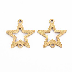 Золотой 201 соединители звенья нержавеющие, , лазерная резка, звезда, золотые, 17x17x1 мм, отверстие : 1.6 мм