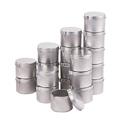 Platinum Round Iron Tin Cans, Iron Jar, Storage Containers for Cosmetic, Candles, Candies, with Lid, Platinum, 4.95x4.45x3.35cm, 20pcs/box
