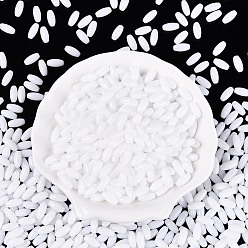 Белый Стеклянный бисер непрозрачных цветов, овальные, белые, 9x4 мм, отверстие : 1.2 мм, Около 1875 шт / фунт