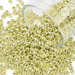 (559) Yellow Gold Metallic Тохо 11/0 круглые бусины, японский бисер, никелирование, (559) желтое золото металлик, 2.2 мм, отверстие : 0.8 мм, Около 5555 шт / 50 г