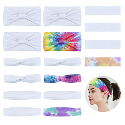 Белый 16 шт. 4 стили повязки на голову из хлопка/полиэстера для женщин, белые, 23~65x230~260 мм, 4 шт / стиль