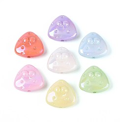 (52) Непрозрачная лаванда Непрозрачные акриловые бусины с УФ-покрытием, радужный, треугольные, разноцветные, 25x27x12 мм, отверстие : 3 мм