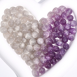 Светло-серый 120шт. непрозрачные УФ-реактивные шарики, бусины, меняющие цвет, круглые, с блеском порошок, светло-серый, 10 мм, отверстие : 1.6 мм