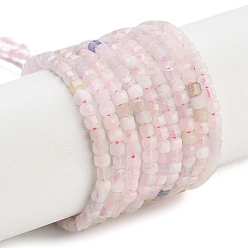 Морганит Природные морганит нитей бисера, граненый стол, вырезанный куб, 1.5~2.5x1.5~2.5x1.5~2 мм, отверстие : 0.4 мм, около 183~186 шт / нитка, 15.35~15.55'' (39~39.5 см)