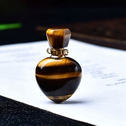 Тигровый глаз Натуральные флаконы для духов «Тигровый глаз», многоразовые бутылки с эфирным маслом, 2.1x3.4 см, емкость: 0.88 мл (0.03 жидких унций)