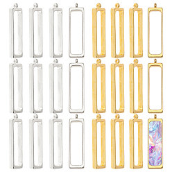 (52) Непрозрачная лаванда 48 шт 2 цвета подвески из сплава, прямоугольные, разноцветные, 44x12x4.5 мм, отверстие : 1.6 мм, 24 шт / цвет