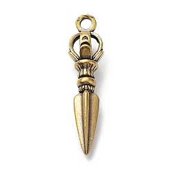 Bronze Antique Pendentifs en laiton, charme vajra, bronze antique, 48.5x11.5x11mm, Trou: 4mm