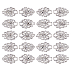 Platinum 20Pcs Zinc Alloy Adjustable Jean Button Pins, Waist Tightener, Sewing Fasteners for Garment Accessories, Platinum, 30.5x19.5x3.5mm, Hole: 4x6mm