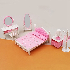Бледно-Розовый Пластиковые миниатюрные украшения, аксессуары для домашнего кукольного домика с микро-ландшафтом, Спальня, розовый жемчуг, 23~64x24~29x52~87 мм
