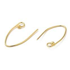 Golden 925 Sterling Silver Earring Hooks, Marquise Ear Wire, with S925 Stamp, Golden, 21 Gauge, 21x0.7mm, Hole: 3mm