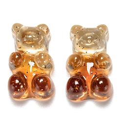 Camel Transparent Resin Cabochons, with Glitter Powder, Two Tone, Bear, Camel, 18x11x8mm