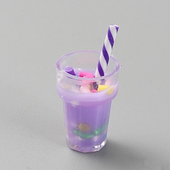 Лиловый Кулон с имитацией еды из смолы, пить чары, сирень, 26x13 мм, отверстие : 1 мм