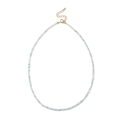 Аквамарин Ожерелья из натурального аквамарина, с позолоченным удлинителем цепочки из латуни и застежками для пружинных колец, золотые, 17.32~17.52 дюйм (44~44.5 см)