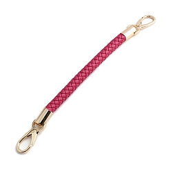 Cerise Imitation Leather Braided Bag Handles, Bag Straps, Cerise, 45cm