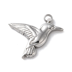 Нержавеющая Сталь Цвет 304 подвески из нержавеющей стали, очарование колибри, анти-тускнение, цвет нержавеющей стали, 15x14x2 мм, отверстие : 1.6 мм