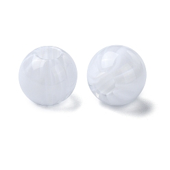 Белый Cmолы европейские шарики, Арбузные круглые бусины с большими отверстиями, белые, 12x14x14 мм, отверстие : 5 мм