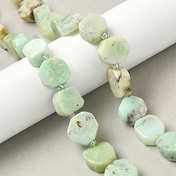 Змеевик Природные серпантину нитей бисера, самородки, с бисером, 9.5~13x8.5~12.5x5~6 мм, отверстие : 1.2 мм, около 28~29 шт / нитка, 14.96'' (38 см) ~ 15.55'' (39.5 см)