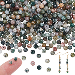 (RRHB277) Кристалл на подкладке из медово-бежевого цвета Природного индийского агата бисер нитей, круглые, 4 мм, отверстие : 1 мм, около 83~90 шт / нитка, 15 дюйм (38.1 см), 5 нитей / SET