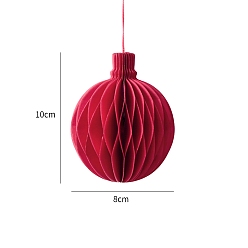 Круглые Рождественские бумажные сотовые шары, подвесные украшения, для подвесных украшений на елку, круглые, 100x80 мм