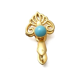 Золотой Латуни льда поручительств выбор щепотка, с синтетическими бирюзовый, без кадмия и без свинца, стойки покрытие, долговечный, золотые, 17 мм