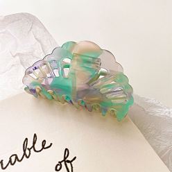 Бирюза Заколки для волос с когтями из ацетата целлюлозы (смола), заколки в форме раковины для женщин и девочек, бирюзовые, 83x39 мм