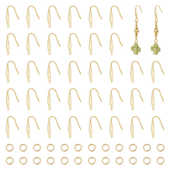 Настоящее золото 18K 100 шт. 316 крючки для серег из нержавеющей стали, ушная проволока с вертикальной петлей и открытыми кольцами из нержавеющей стали 100шт. 304, реальный 18 k позолоченный, 20.5x4.5 мм, отверстие : 1.2 мм