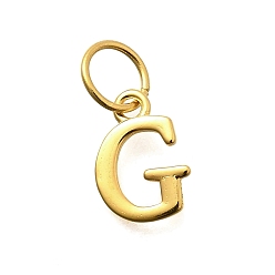 Letter G 925 стерлингов серебряные подвески, реальный 18 k позолоченный, буквы, Буква G, 10x7x1 мм, отверстие : 4 мм