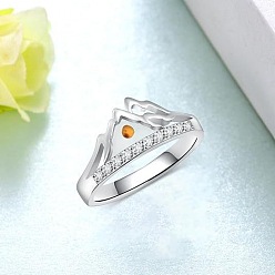 Платина Кольца из горного цинкового сплава со стразами для женщин, платина, 9 мм, размер США 9 (18.9 мм)