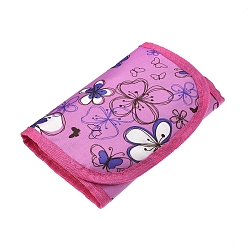 Фиолетовый Тканевая сумка на шнурке, с цветочным узором, прямоугольные, фиолетовые, 35x16.5 см