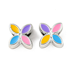 Клевер Ccb пластик большой отверстие бисер, с эмалью, клевер, 12x12x8 мм, отверстие : 4 мм