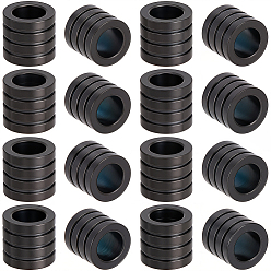 Schwarz 20Stk. 304 Edelstahl-Rohrperlen, Streifenrohr, 9x10 mm, Bohrung: 6.5 mm