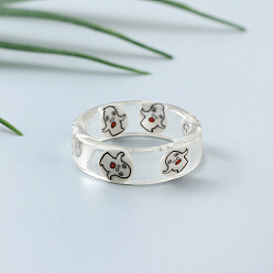 Белый Прозрачные кольца из смолы для женщин, призрак, белые, размер США 6 (16.5 мм)