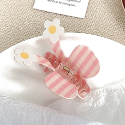 Pink Акриловые коготь заколки, аксессуары для волос для женщин и девочек, бантом, розовые, 85 мм