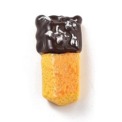 Food Мультфильм смолы кабошоны, имитация еды, шоколадный хлеб, 25.5x13x8.5 мм