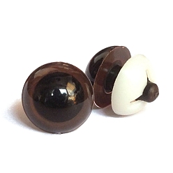 Кокосово-Коричневый Abs пластиковые глаза куклы, Чучела игрушечных глаз, безопасные глаза, с распоркой, полукруглый, кокосового коричневый, 18 мм