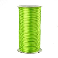 Зеленый лайм Экологичность 100% полиэфирной нити, атласный шнур, для китайского вязания, утолщение, изготовление ювелирных изделий, зеленый лайм, 2 мм, о 250yards / рулон (228.6 м / рулон), 750 фут / рулон
