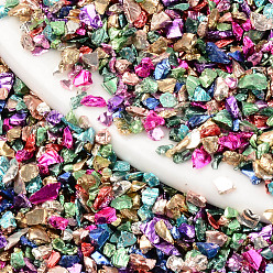(52) Непрозрачная лаванда Краски для выпечки стеклянные бусины, бусины неправильной формы, для украшения искусства ногтя аксессуаров, нет отверстий / незавершенного, разноцветные, 2~8x1.5~4x0.6~4.5 мм, о 450 г / мешок